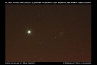 Jupiter und der Sternhaufen M44 am Nachthimmel