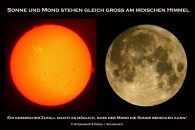 Vergleich Sonne und Mondgröße am Himmel