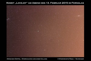 Lovejoy und die Galaxie M31 am Nachthimmel