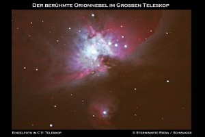 Orionnebel im Teleskop
