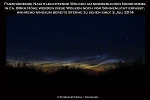 Nachtleuchtende Wolken über Riesa am Abend des 3.7.2014