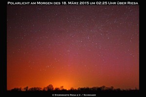 Polarlichter über Riesa im März 2015
