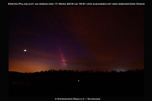 Polarlichter über Riesa im März 2015