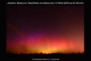 Polarlichter über Riesa im März 2015