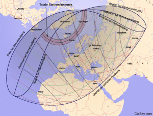 Sonnenfinsterniskarte Europa