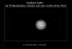 Gasriese Jupiter im Sternwartenteleskop fotografiert