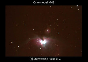 Der Orionnebel im Teleskop