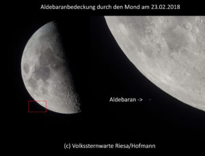 Aldebaranbedckung durch den Mond