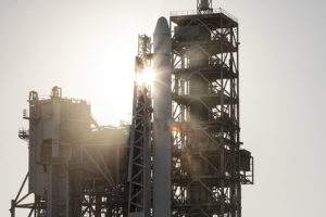Die Falcon Heavy auf dem Lunchpad