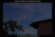 Jupiter und Saturn zusammen am Abendhimmel